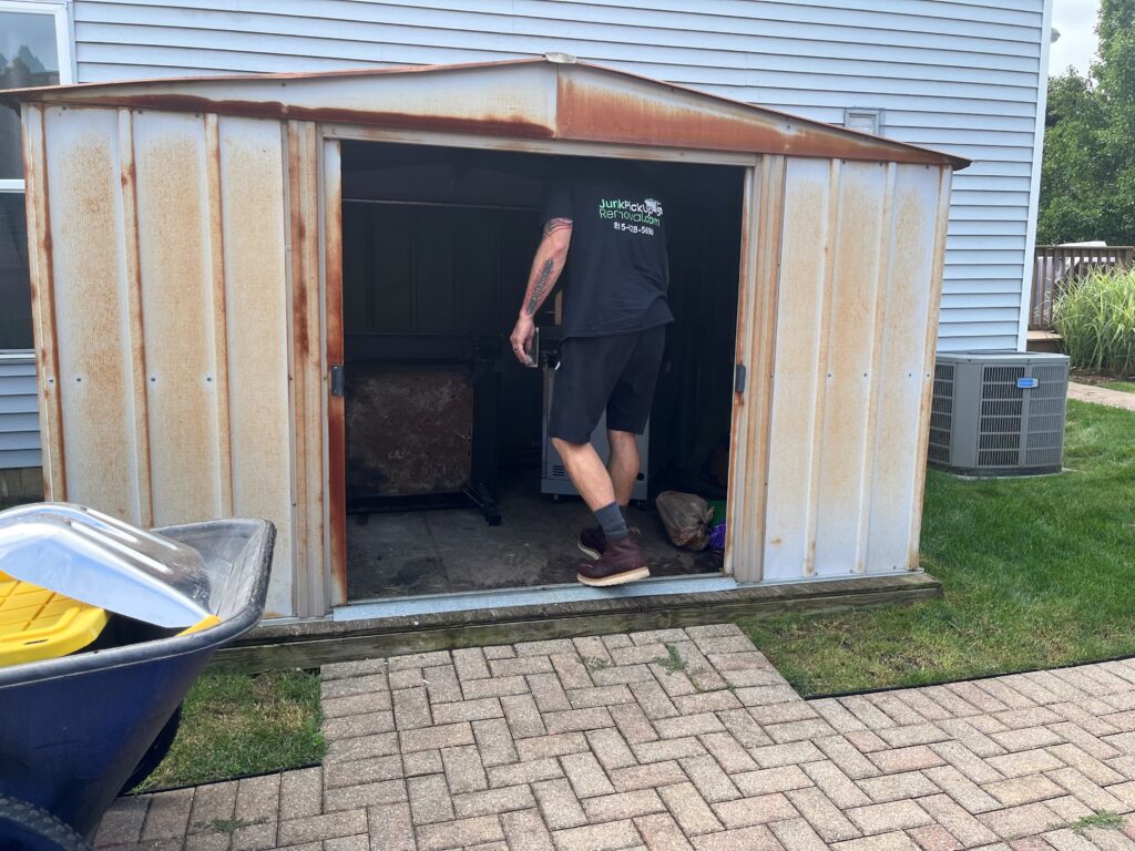 Aluminum or Metal Shed Removal Junk Pickup Removal Services