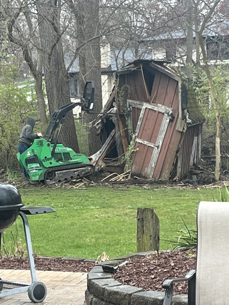 shed removal in Lockport, Illinois large wood shed demolition and debris removal shed demolition