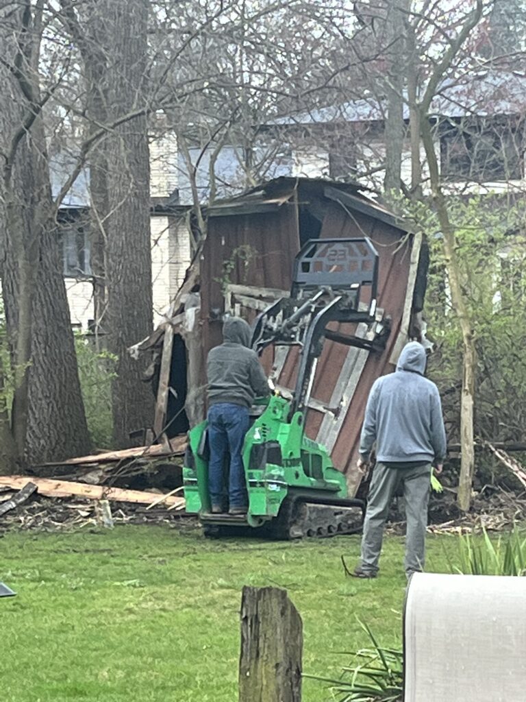 Shed Demolition shed removal shed tear down large wood shed removal by Junk Pickup Removal LLC Plainfield, Illinois