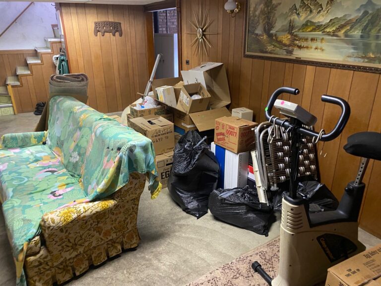 Basement Junk Removal Furniture Cleanout in Plainfield, Illinois before