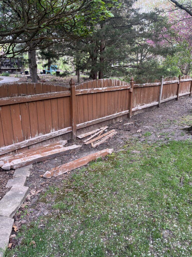 Fence Removal in Naperville Illinois. Large wooden fence