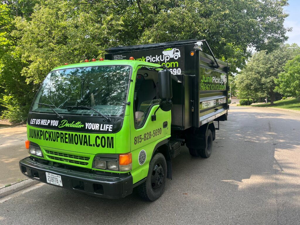 Junk Pickup Removal - Truck - Cleaning up the suburbs of Chicago