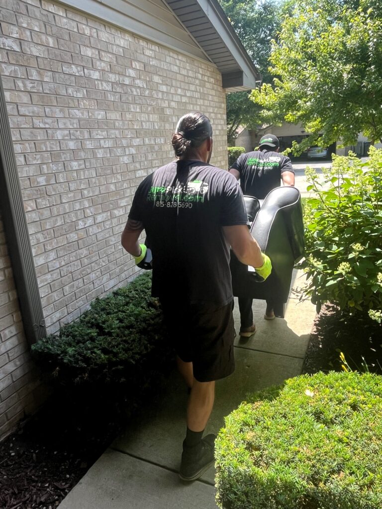 Junk Pickup Removal Removing a couch. Furniture Pickup